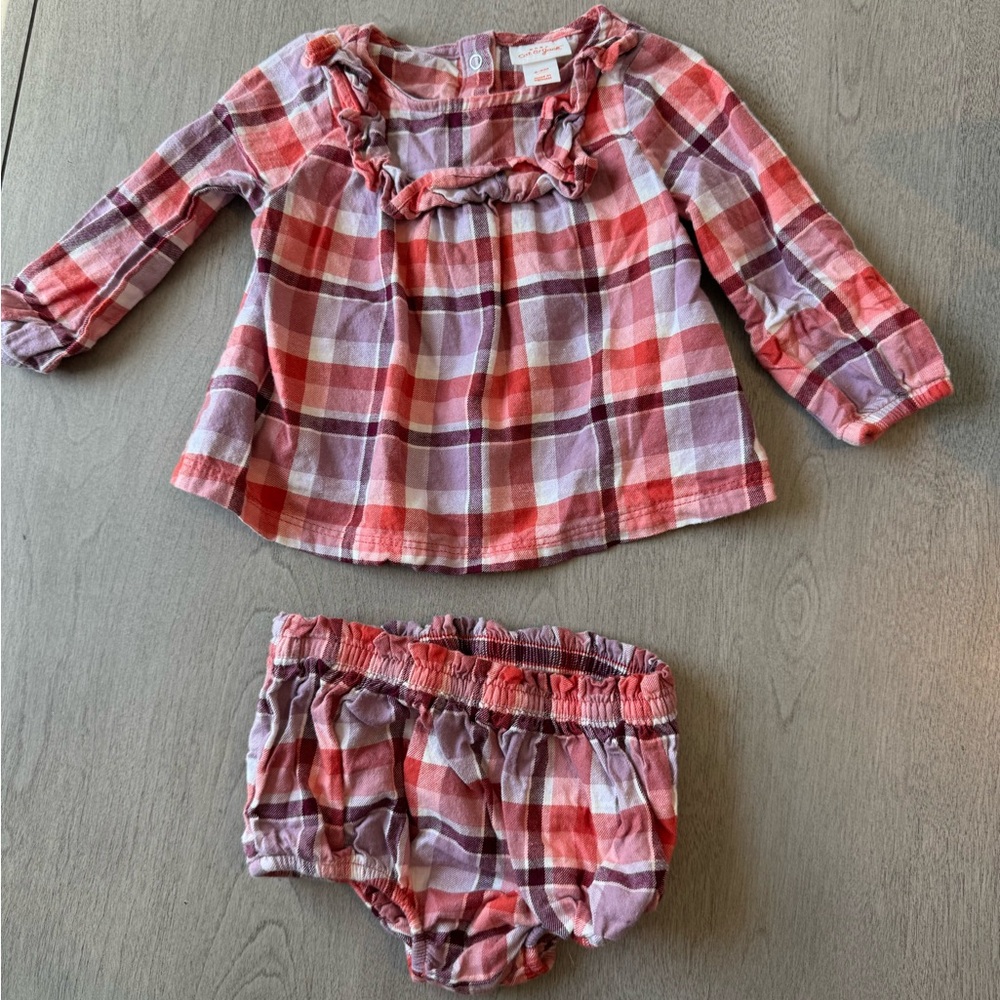 Cat & Jack flannel long sleeve set 6-9m